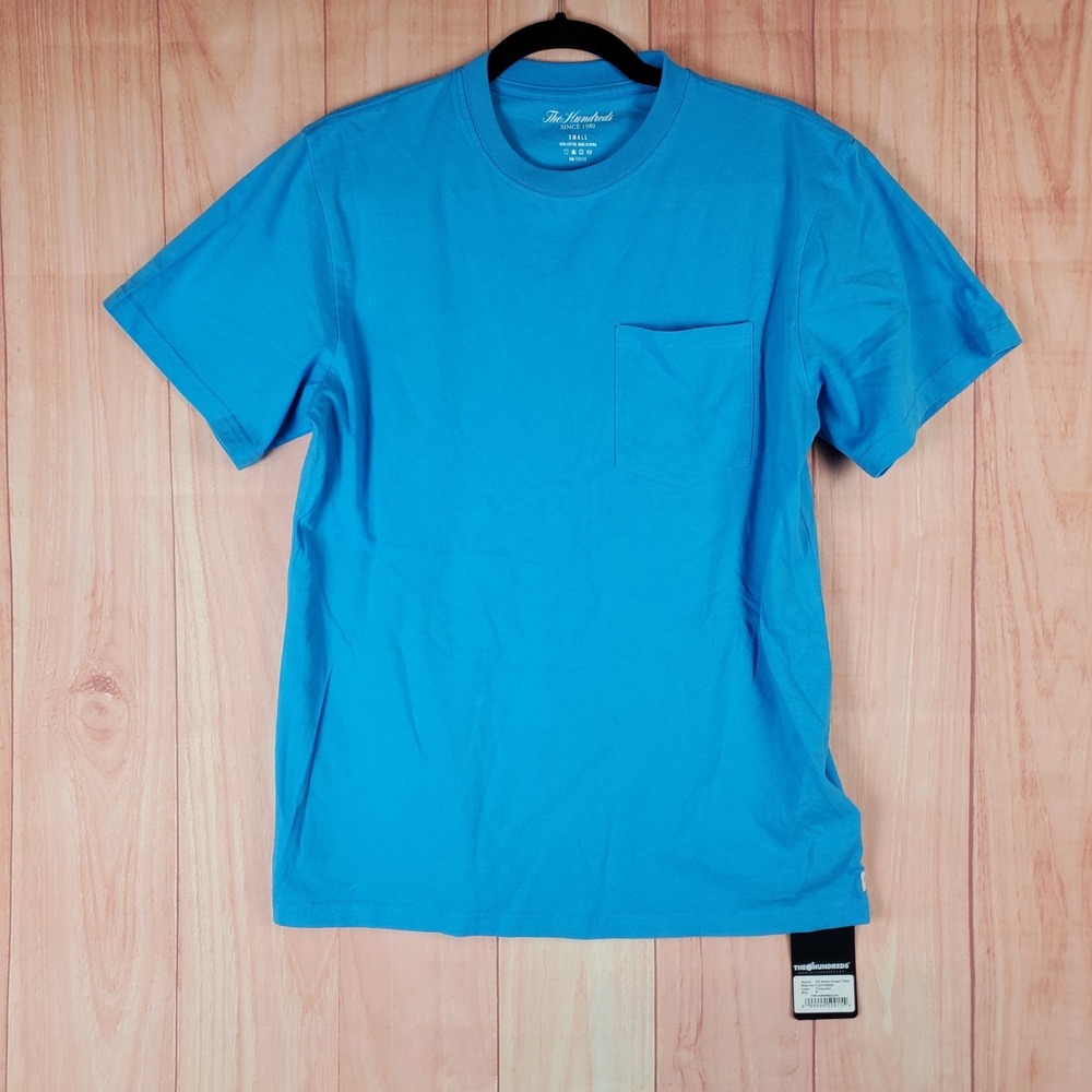 The Hundreds Pocket Shirt Mens Small Blue Graphic Print Cotton
